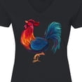 thumbnail image 4 of Inktastic Year of the Rooster Women's V-Neck T-Shirt, 4 of 5