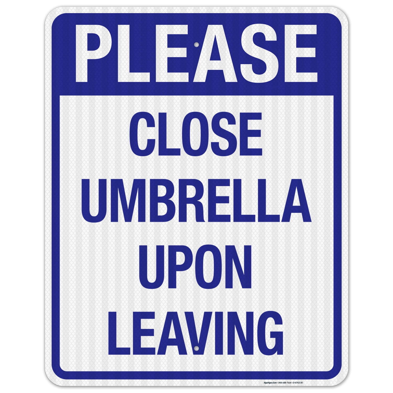 Notice Close Umbrella Upon Leaving Sign, Pool Sign,