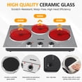 thumbnail image 3 of Sunvivi 1800W Three-burner portable electric ceramic stove - knob control, indicator light, compatible with all cookware, suitable for a variety of cooking scenarios, silver, 3 of 8