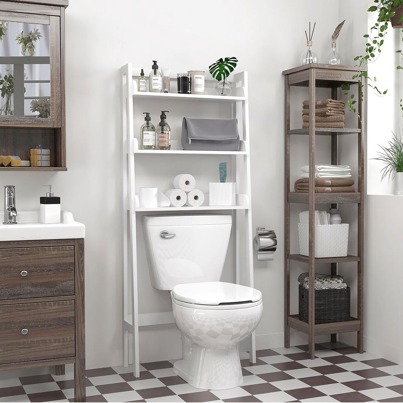 STAROUS Over The Toilet Storage Shelf, 3-Tier Over Toilet Bathroom Organizer, Above Toilet Shelves, Bathroom Spacesaver, White