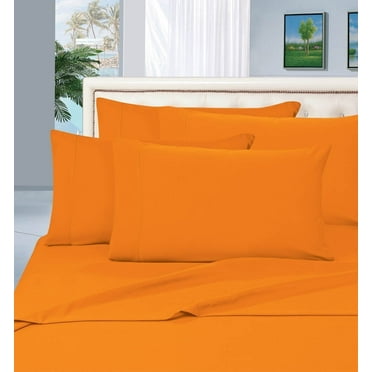 Bed Sheet Set 3-Piece Bed Sheet set, Deep Pocket Twin/Twin XL Orange
