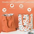 thumbnail image 4 of Bolsa de lona de doble cara de algodón y lino, bolsa de tela, bolsa de compras, bolsa de mensajero de lona de algodón con doble asa para mujeres, niños (manzanas verdes, 31 10 31 cm), 4 of 5