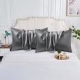 thumbnail image 2 of Bowayaoa Satin Solid Color Pillowcase Set, Imitation Silk Pillowcase for Sleeping, Soft Sateen Reversible Pillowcase, Smooth Polyester Pillowcase for Bed and Sofa, 2 of 7