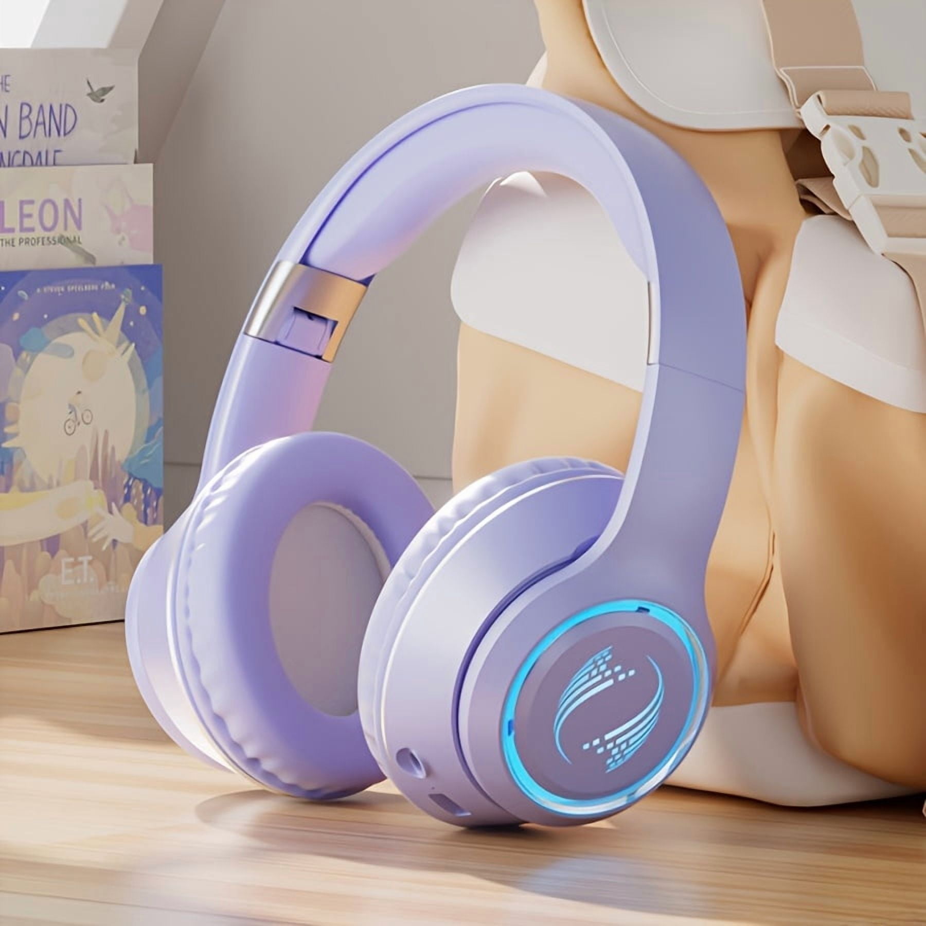 Foldable Wireless Over-Ear Headphones - Long Playtime, Wireless Stereo, Soft Earmuffs, TF Card Player - Comfortable, Portable for Smartphone & Laptop, USB Type-C Charging