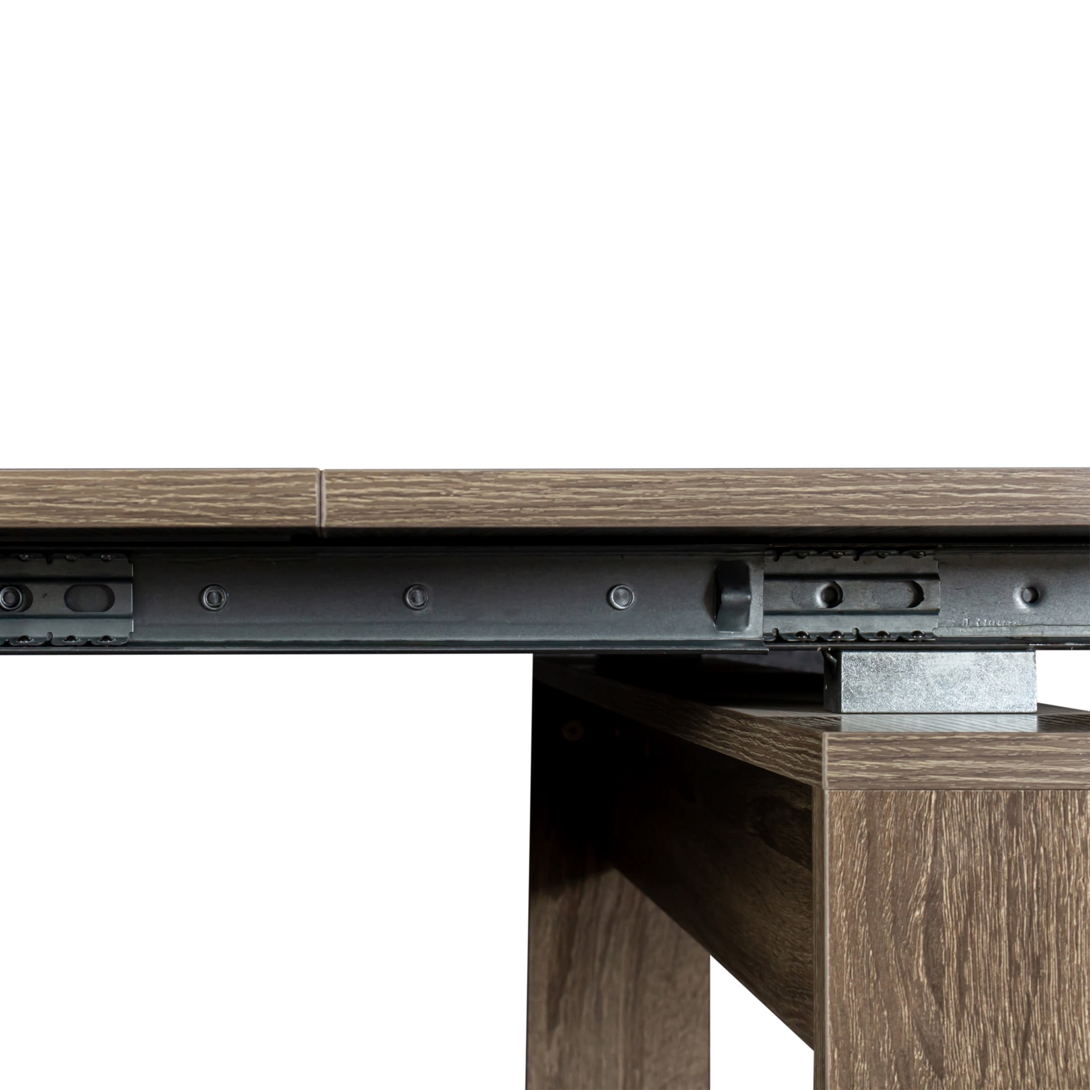 Noble House Kirk 118.1" Extendable Console Dining Table, MDF and Chipboard, Modern Space-Saving Leaf System, Brown