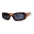 thumbnail image 1 of Womens Mod Narrow Rectangle Inset Lens Retro Sunglasses Tortoise Black, 1 of 4