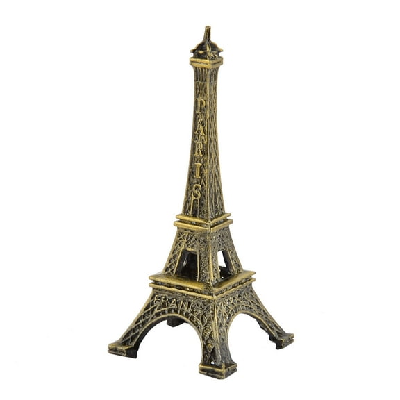 Unique Bargains Home Metal Eiffel Tower Model Ornament Collection Bronze Tone 8cm/3.1" Height for Christmas