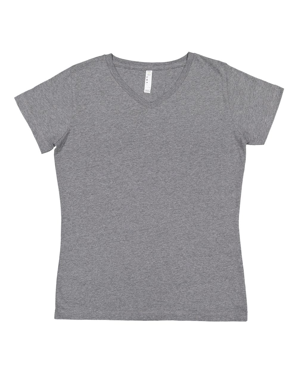 LAT Apparel - Ladies' Premium Jersey V-Neck T-Shirt - GRANITE HEATHER ...