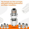 thumbnail image 4 of Adaptador de acoplamiento macho de acero inoxidable Uxcell de 2 piezas de 1/4" OD x 1/4" NPT, 4 of 6