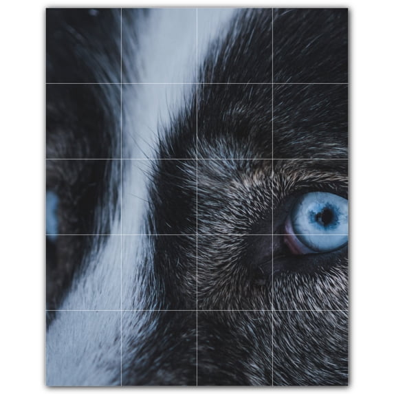 Picture-Tiles.com: Wolf Ceramic Tile Wall Mural WAL501245-45S. 17"W x 21.25"H using (20) 4.25" x 4.25" Ceramic Tiles-Satin Finish