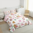 thumbnail image 4 of Homewish Merry Christmas Bedding Comforter Set,Cartoon Gingerbread House Twin Comforter Sets,Pink White Brown Bedding Set For Kids,Breathable Home Decor Reversible,2-Piece, 4 of 9
