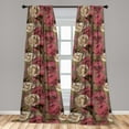 thumbnail image 2 of Flowers Vintage Window Curtains, Nostalgic Peony and Rose Pattern Jungle Boho Vibes Romantic Pattern, Lightweight Decor 2-Panel Set with Rod Pocket, Pair of - 28"x84", Hot Pink Champagne, by Ambesonne, 2 of 3