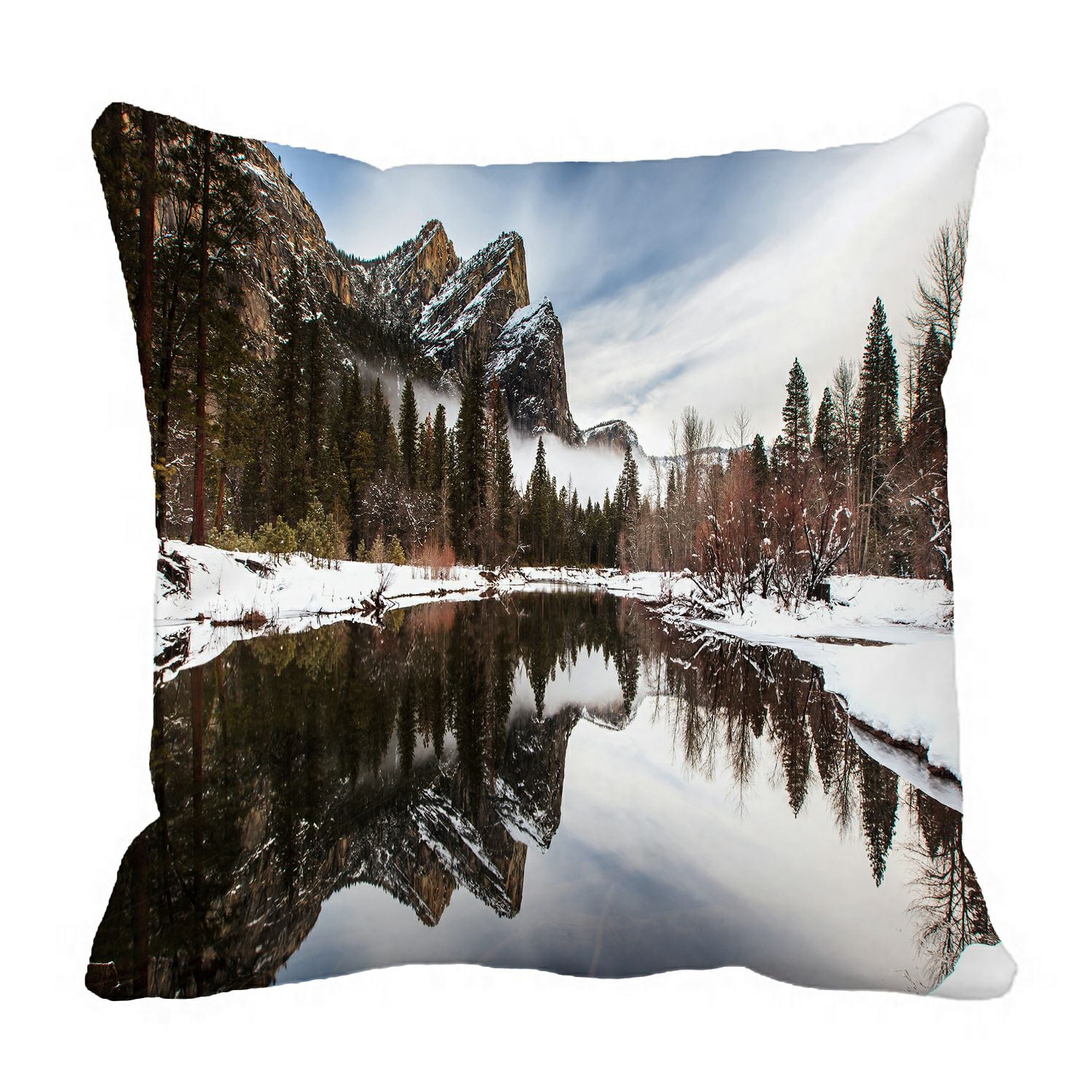 PHFZK Mountain Lake Trees Pillow Case, Yosemite National Park Scenery