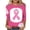 G, variant on Luxalzxs Breast Cancer Awareness T Shirt for Women Pink Ribbon Print 3/4 Length Sleeve Round Neck Tops Cancer Fight Inspirational Tee