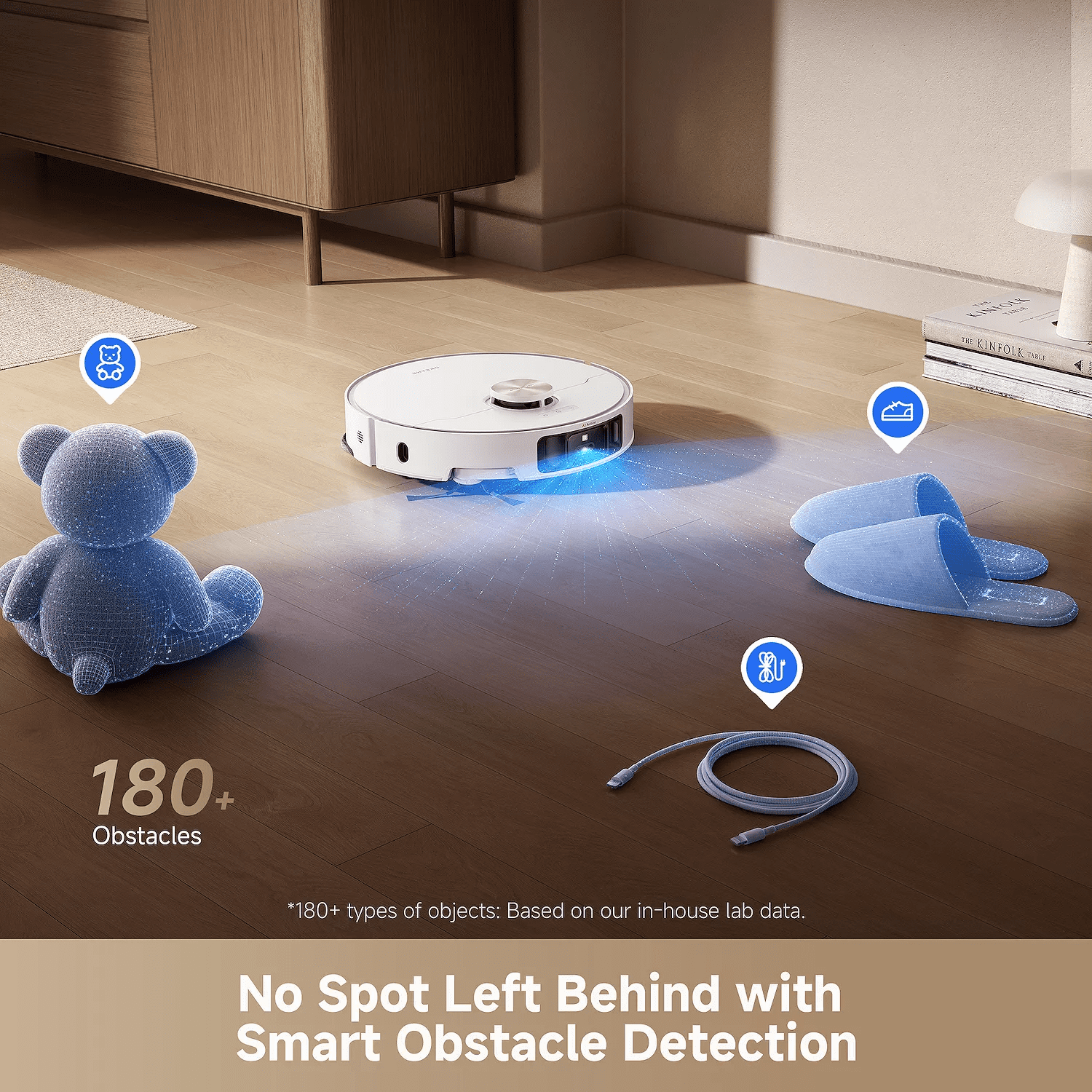 Dreame GoVac 600 Robot Vacuum and Mop, 19500Pa Suction, Smart Obstacle Avoidance, 100 Days Auto-Empty, Self-Cleaning Mop, White