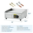 thumbnail image 2 of 1700W Stainless Steel Flat Top Grill with Adjustable Temperature Control, 18 Inch Griddle for Indoor Cooking, 2 of 7