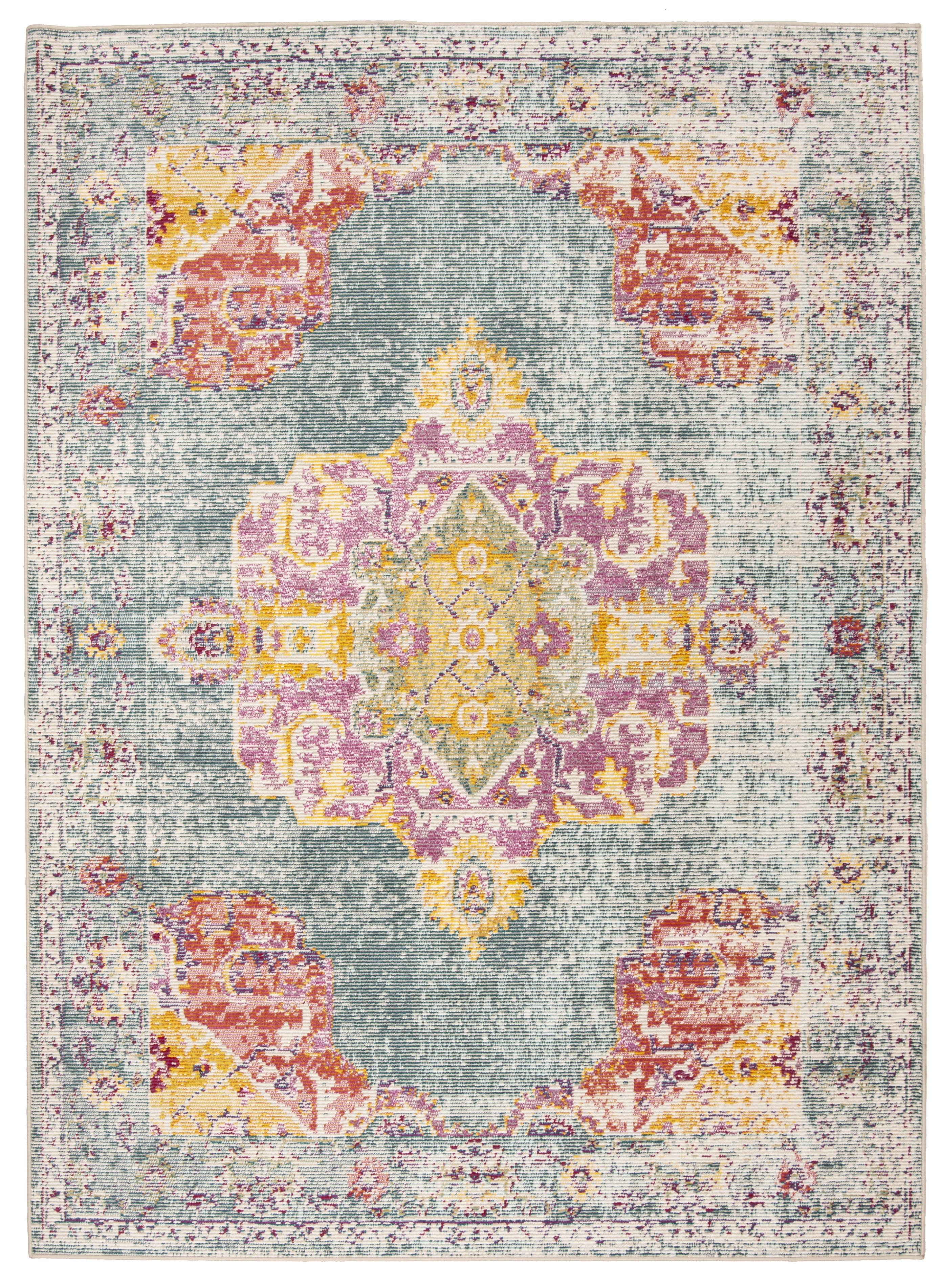 SAFAVIEH Crystal Virginia Oriental Area Rug, Turquoise/Rust, 5' x 8'
