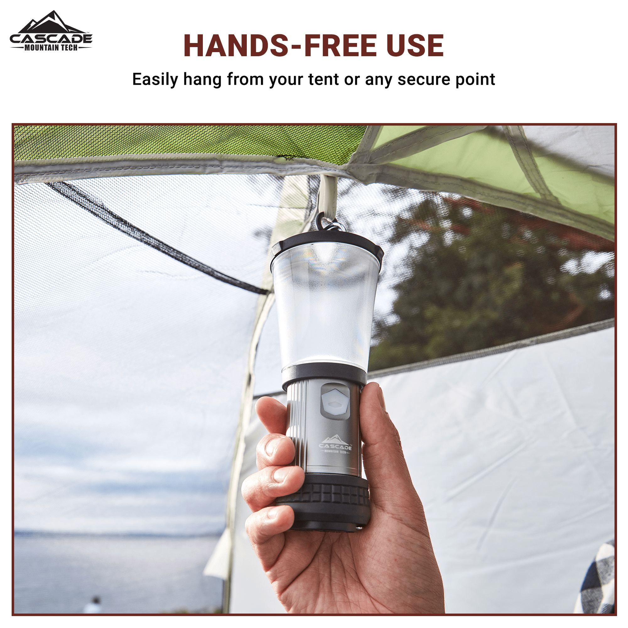 Cascade Mountain Tech Convertible Lantern & Flashlight 3 Pack, Water Resistant, 500 Lumens – Gray, 6oz