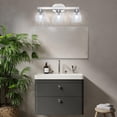 thumbnail image 3 of Aoile Bathroom Vanity Light, 3-Light Farmhouse Wall Sconce with Hammered Glass Shade E26 Socket for Hallway Kitchen Bedroom Living Room, 3 of 5