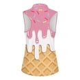 thumbnail image 4 of Women Cute Ice Cream Waffle Print Sleeveless Polo Top, Quarter Zip Collar Slim Fit Lightweight Athletic Tank Shirt for Daily Golf Tennis Casual Summer Wear(Pink,L), 4 of 4