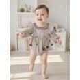 thumbnail image 6 of BemeyourBBs Baby Girls Fall Romper Stripe Print Football Long Sleeve Jumpsuit, 6 of 9