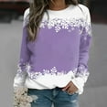 thumbnail image 1 of jsaierl Chandails en Molleton Surdimensionnés pour Femmes Col Rond Manches Longues Chemises Flocon de Neige de Noël Graphique Hauts Mode Sortie Blouse Tee Cadeaux de Noël, 1 of 4