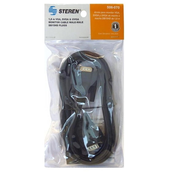Cable VGA Steren Macho a Macho 1.8 m modelo 506-070