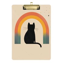FORMRS Acrylic Clipboard with Low Profile Clip Standard A4 Letter Size, 12.5" x 9", Beige Cat Rainbow