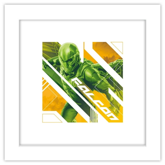 Gallery Pops Marvel Captain America: Brave New World - Falcon Tech Badge Wall Art, White Framed Version, 12" x 12"