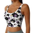 thumbnail image 2 of Fotbe Daisies Flowers Pattern Womens' Sports Bra Longline Wirefree Padded with Medium Support Sports Moisture-Wicking Workou Vest,Tank Top-Small, 2 of 9