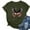 Army Green, variant on DeHolifer T-Shirts for Women Plus Size Daisy Graphic Printed Summer Trendy Crewneck Short Sleeve Tee Tops Black 3XL