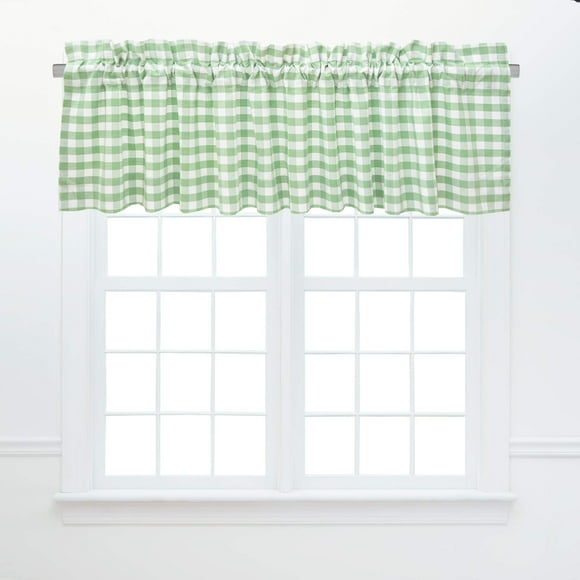 C&F Home Ashford Sage Valance Set of 2 Green Checkered Gingham 15.5" X 72" Curtains for Window Living Dining Bedroom Kitchen Window Cotton Valance Valance Set of 2 Green