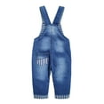 thumbnail image 2 of Kidscool Space Baby Boys Easy Diaper Changing Snap Legs Bib Pocket Patched Denim Overalls,Blue,9-12 Months, 2 of 6
