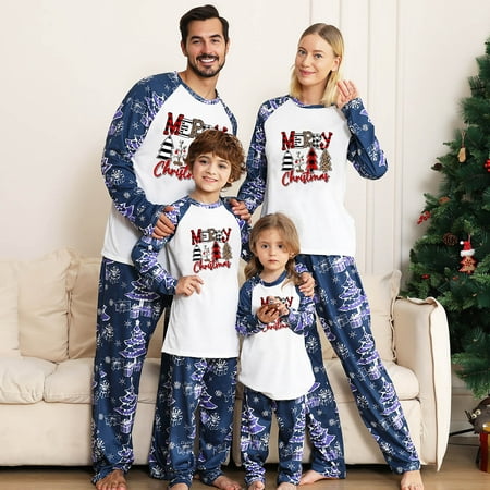 

Thanksgiving Day Sales Christmas Family Matching Pajamas Set Women Men Kids Xmas Santa Pyjamas Sleepwear Nightwear for Children