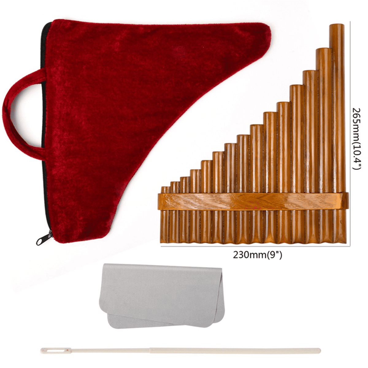 Natural Bamboo Flute,Pan Flute Wind Instrument,Handmade Pan Flute,15 Tones in G Major, Model