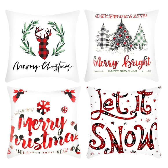 Fundas De Almohada Fundas De Almohada Lavables Fundas De Almohada De Felpa Estilo Navideño Protectores De Almohada Juego De Fundas De Almohada Para Oficina En Casa Reemplazo De Almohada 4 Piezas Yuarrent HA022020-00