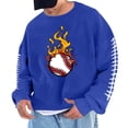 thumbnail image 1 of Sudadera sin capucha para hombre, cuello redondo, deportiva, con estampado de béisbol, sudadera con capucha, manga larga, blusa de poliéster para hombre, 1 of 4