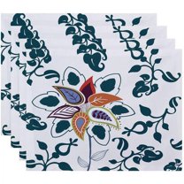 Simply Daisy 18" x 14" Paisley Pop Floral Print Placemats, Set of 4