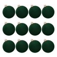 thumbnail image 3 of FVDPWYE 12 Pieces Velvet Christmas Ball Ornaments Christmas Tree Decor Elegant Sturdy Decorative Hanging for Party Home Wedding Decor Dark Green, 3 of 9