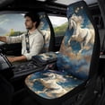 thumbnail image 2 of Xixirimido Car Seat Covers for Front Seats 5Pcs Car Accessories with Seat Belt Covers & Center Console Cover Universal Fit for SUVs,Vans,Trucks,Sedans, White Horse Galaxy, 2 of 8