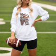 thumbnail image 2 of HUITKMM Chandails d'Hiver pour Femmes à Imprimé de Football Chandail à Capuchon Surdimensionné – Chandail à Col Rond Décontracté 4104 TTTG, 2 of 4