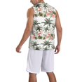 thumbnail image 5 of Easygdp Flamingo Palm Trees Men's Mesh Basketball Jersey Quick Drying Sleeveless Shirts Fitted Muscle Tank Tops Sport Round Neck T-Shirt - Small, 5 of 9