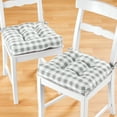 thumbnail image 2 of Achim Buffalo Check Polyester/Cotton Tufted Chair Seat Cushions - Grey - Set of Two, 2 of 4