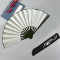 thumbnail image 3 of BAOQIN 13-Inch Folding Hand Fan, Wood Hand Held Folding Fans Chinese Kung Fu Hand Fan Decorative Folding Fans for Dance, Performance, Festival or Home Decorations （S）, 3 of 5