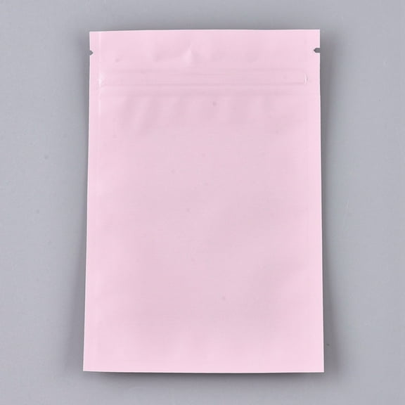 100 pc Solid color Plastic Zip Lock Bags Resealable Aluminum Foil Pouch Food Storage Bags Pink 15x10cm Unilateral Thickness: 3.9 Mil(0.1mm)