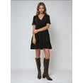 thumbnail image 2 of V-Neck A-Form Mini Dress, 2 of 5