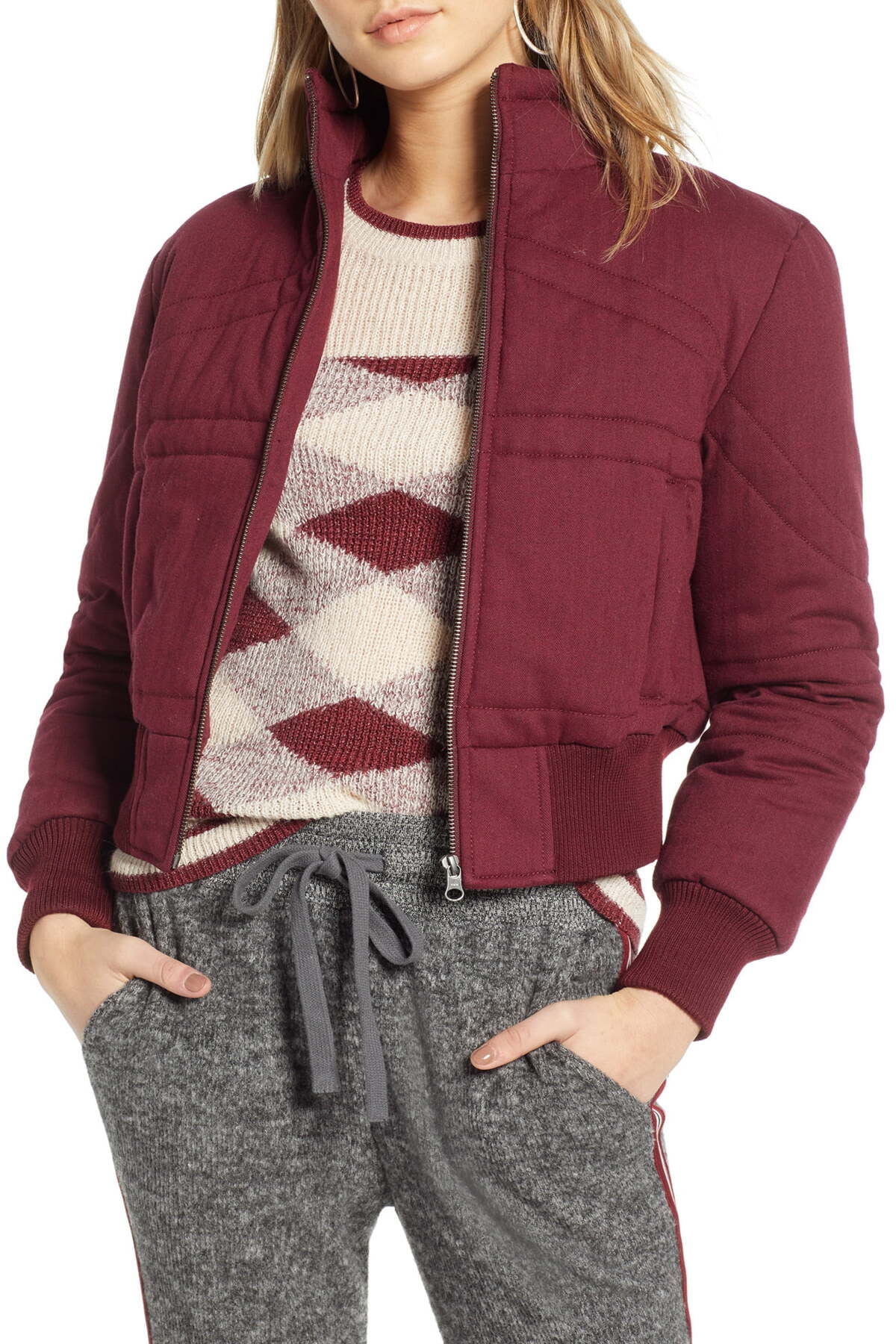 dark blue north face puffer