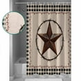thumbnail image 4 of American Country Shower Curtain, 72" x 72", Star Farmhouse Beige Black Buffalo Plaid Waterproof Bathroom Curtain Washable Shower Curtain Set with 12 Hooks, 4 of 6