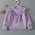 thumbnail image 3 of Posijego Kids Girls Sweatshirts Bow Ruffle Long Sleeve Cotton Pullover Shirts Cute Sweatshirt for Girls, 3 of 4