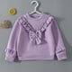 thumbnail image 4 of Cowsor Toddler Baby Girl Soft Thick Crewneck Ruffle Tops Infant Girls Cotton Long Sleeve T-Shirt, 4 of 4